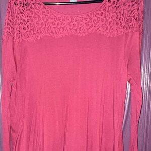 Old Navy Women's Lace Detail Tunic in Deep Pink